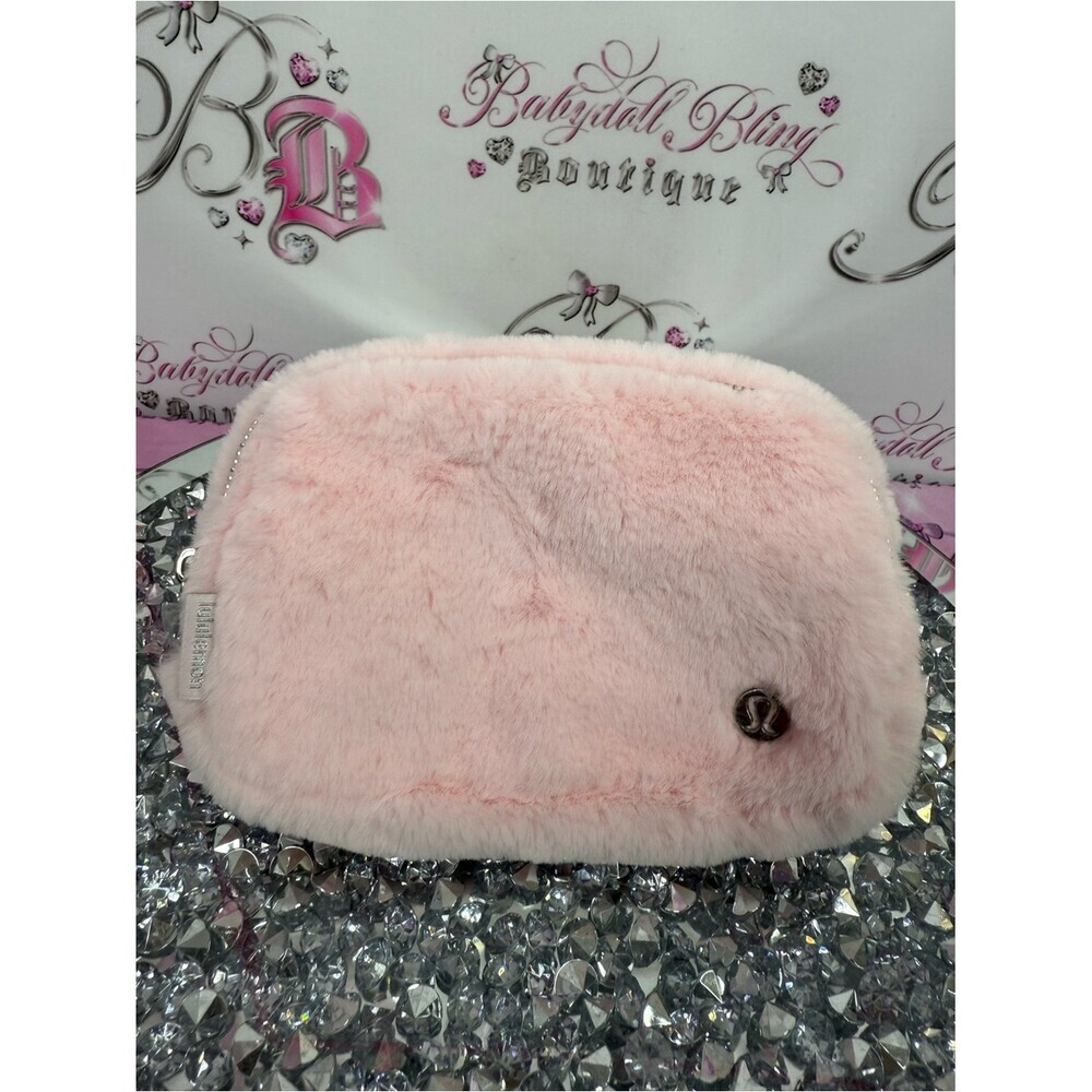 Lululemon Fanny pack bag bum bag Pink Plush Fuzzy Pouch
